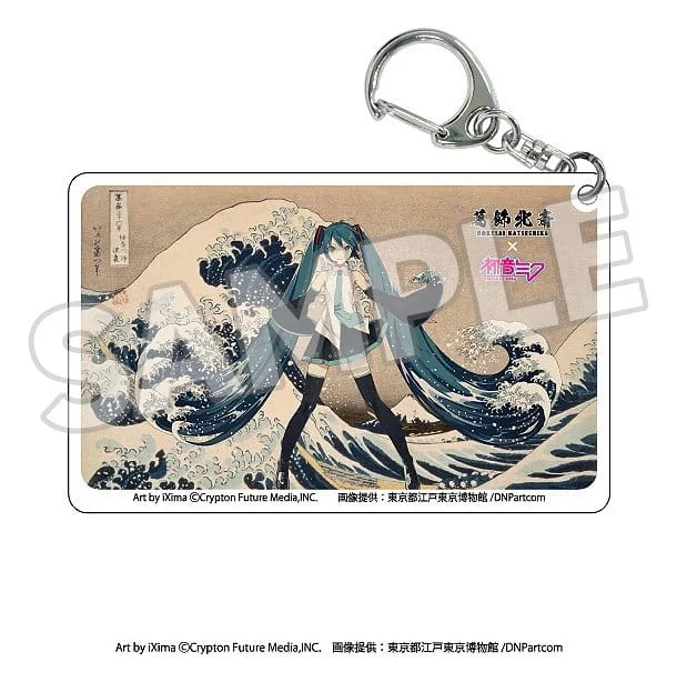 Katsushika Hokusai x Hatsune Miku Acrylic Keychains (7 cm x 8.5 cm) Blind Box - 1 Unidade Aleatória